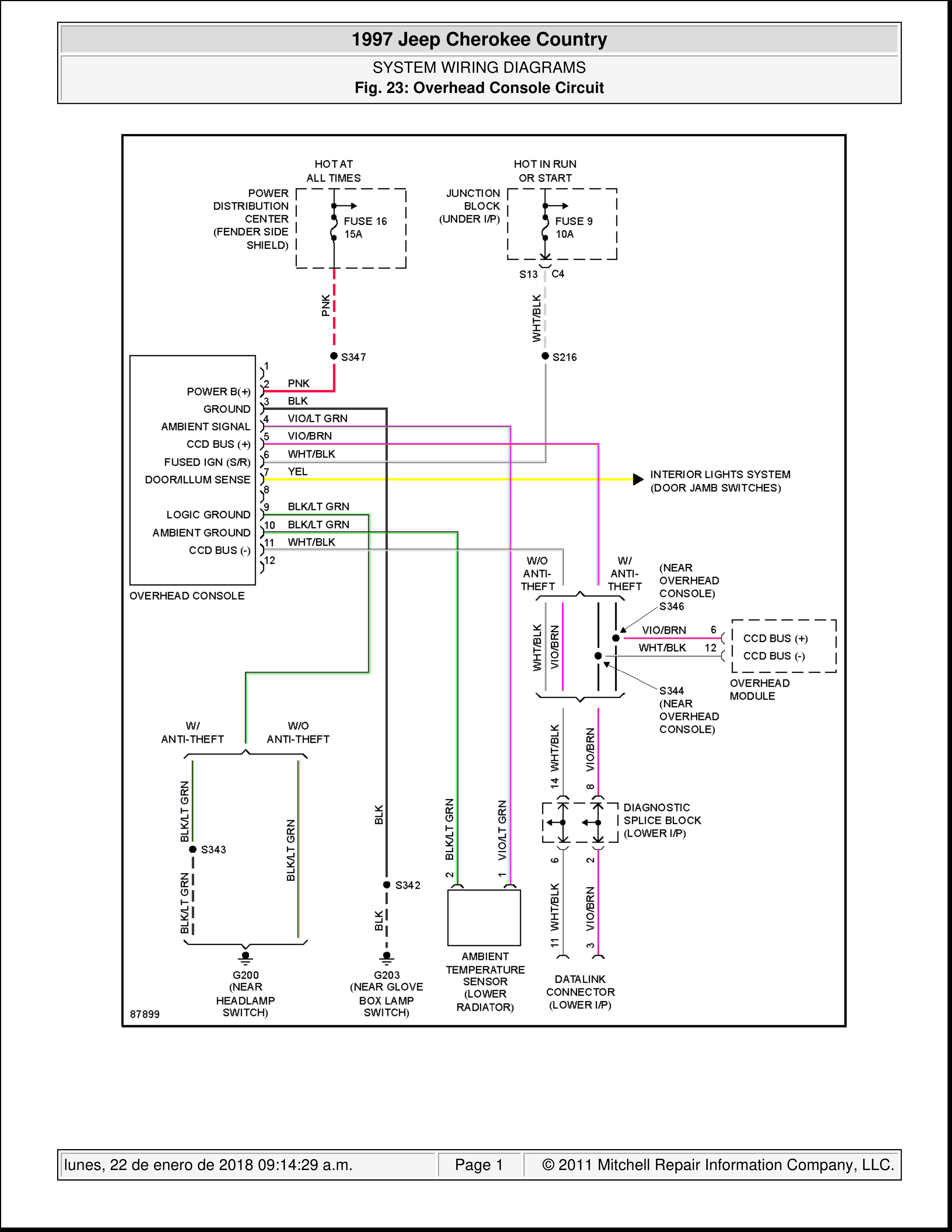 Overhead Console Circuit